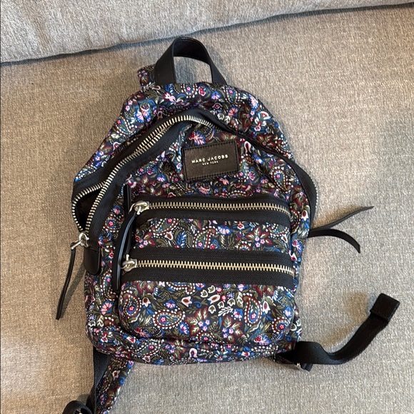 Marc Jacobs Black Floral Women's Mini Backpack - Picture 1 of 3
